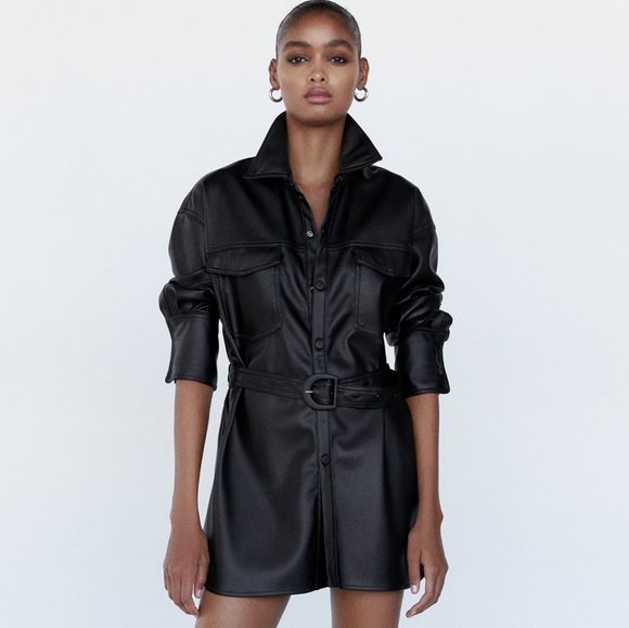 ZARA | Bloggers Fave Belted Faux Leather Shirt - Picture 14 of 15